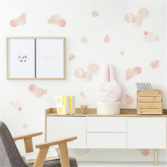 Sacinora DIY circle art decals arranged for a kids room layout