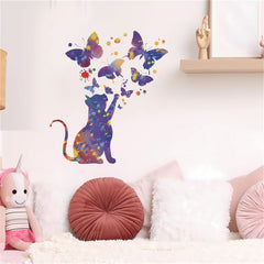 Sacinora fantasy starry sky cat butterfly wall sticker adds whimsy to kid's room walls