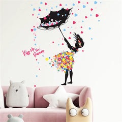 Sacinora Love Pattern wall sticker adds whimsical bedroom accents with removable adhesive