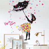 Sacinora Lovely Girl wall sticker for nursery decor and easy peel-and-stick