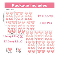 Sacinora nursery pink heart wall sticker, waterproof and easy to clean.
