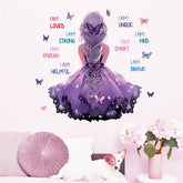 Sacinora Purple Ponytail Girl wall sticker for kid's room decor and inspiration.