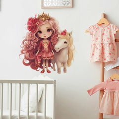 sacinora Red Princess Unicorn wall decals brighten children's bedrooms with magical themes.