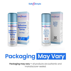 Safe n' Simple adhesive remover spray mist-dispense for hygienic, touch-free removal.
