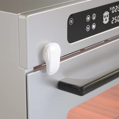 SAFELON baby oven lock front view shows double-button safety for kids