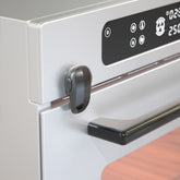SAFELON oven lock front view showing compact design for family kitchens