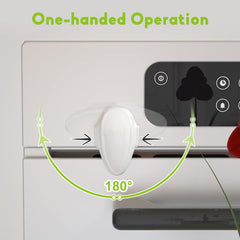 SAFELON oven lock white 180-degree rotation enables one-handed use
