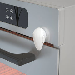 SAFELON oven lock white front view shows compact safety design