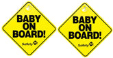 Safety 1st Baby On Board Sign 2-pack yellow front view, ideal reminder to drive safely.