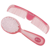 Safety 1st Easy Grip Brush with raspberry handle for gentle detangling on baby hair