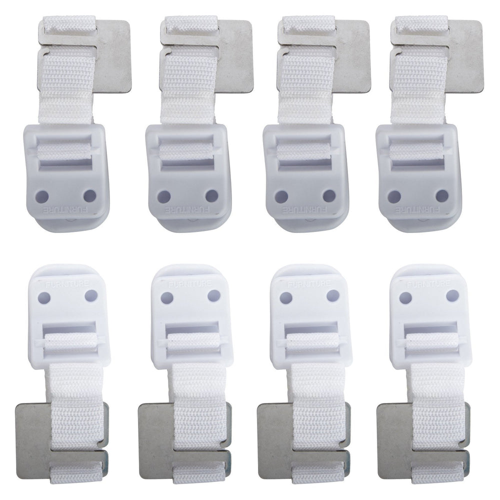 Safety 1st Furniture Wall Straps anchor a bureau to the wall to prevent tipping.