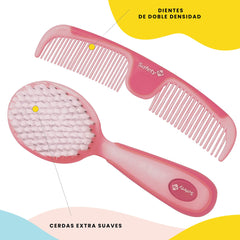 Safety 1st Easy Grip Brush ergonomic raspberry handle for comfortable grooming