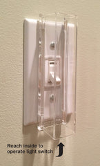 Safety Innovations guard with clear design blends into decor while protecting kids from switches