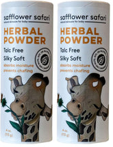 Safflower Safari Herbal Baby Powder packaging for gentle baby skin care
