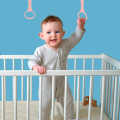 SAFIGLE baby cot hanging rings offer upright play in crib