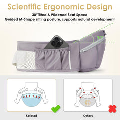 Safotad 4-in-1 design demonstrates ergonomic hip seat support.