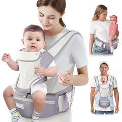 Safotad baby carrier hip-seat assembly shows adjustable 4-in-1 design for newborn to toddler.