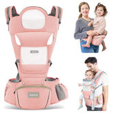 Safotad baby carrier hip seat pink for hands free carry