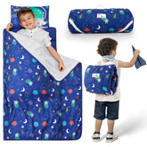 Safotad nap mat roll-up straps shown for easy transport and stability.