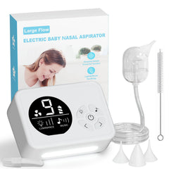 SAFVXOG nasal aspirator with nine suction levels for gentle congestion relief