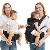 Sageky 2-in-1 baby carrier with hip seat front view for easy outings
