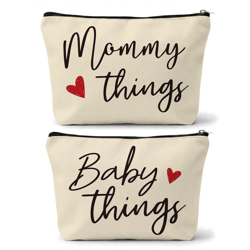 Sahjzk mommy and baby matching pouches in beige set for organized outings