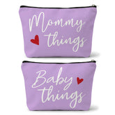 Sahjzk mommy and baby matching pouches set in purple for on-the-go organization.