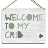 Sahjzk Welcome to My Crib wooden wall plaque for nursery decor.