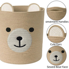 Saiiwnn Bear Basket laundry hamper blends rustic charm with practical storage.
