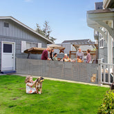 Sair pet reinforced 150-inch gate with cat door keeps pets contained while cats roam.