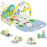 SAKAKI Baby Play Mat Kick and Play Piano Gym blue main view inviting tummy time and exploration.