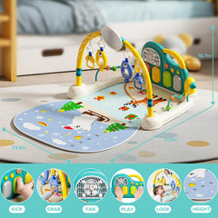SAKAKI Baby Play Mat includes removable sensory toys to stimulate grasp and exploration.