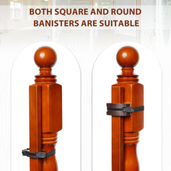 Salcod Banister Mounting Kit for square banisters protects against scratches.