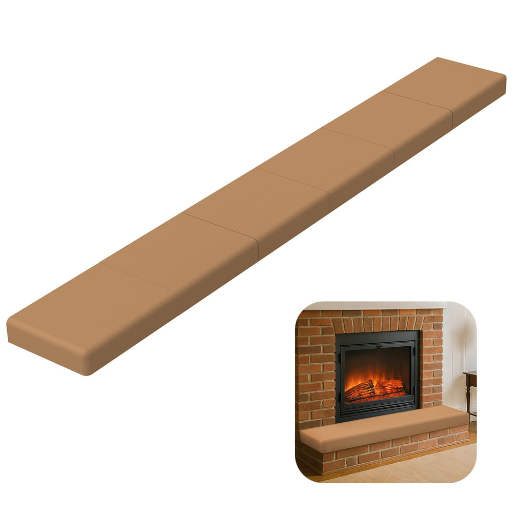 Salcod fireplace baby-proofing cushion on brick edge, providing soft protection for toddlers