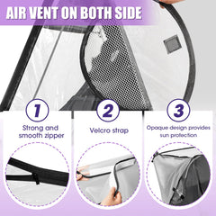Salcod rain cover with side ventilation holes for fresh air