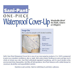 Salk Sani-Pant Cover-Up XL snap detail shows secure closure