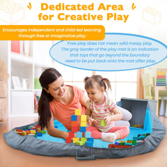 SAM AND MABEL 60 by 45 inch play mat for room to play.