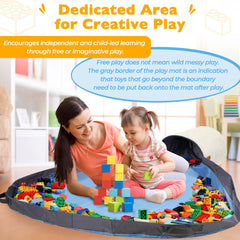 SAM AND MABEL play mat measures 60 by 45 inches for collaborative fun.