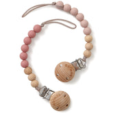 SAMiGO pacifier clips rose-set securely attach to clothing on the go.