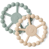 SAMiGO ring teether with ferris wheel design soothes sore gums while entertaining baby.