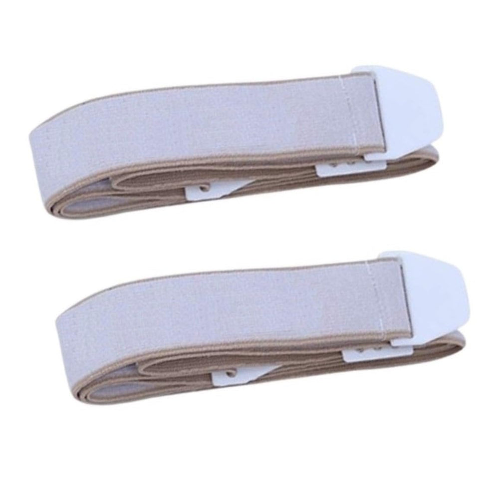 Sandhill Tools ostomy belt closeup in beige showing durable elastic strap for secure fit