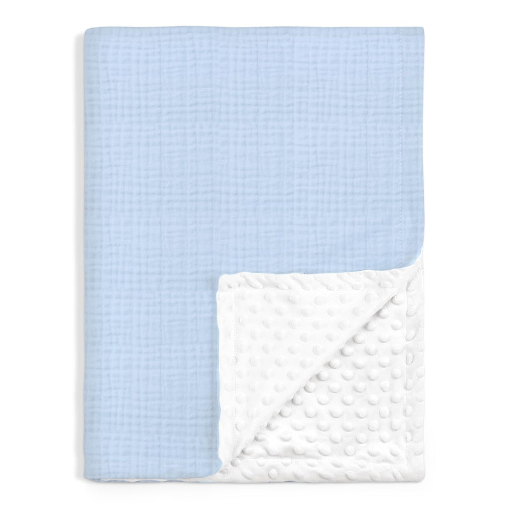 SANDJEST Baby Blanket with Muslin Side offering breathable newborn comfort