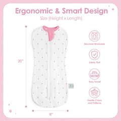 SANDJEST baby swaddle with heart pattern supports gentle confinement and easier bedtime