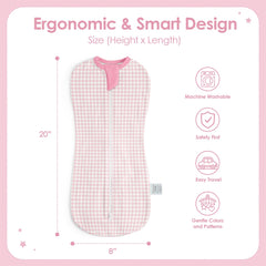 SANDJEST checkered swaddle, lightweight cotton for comfortable daytime naps