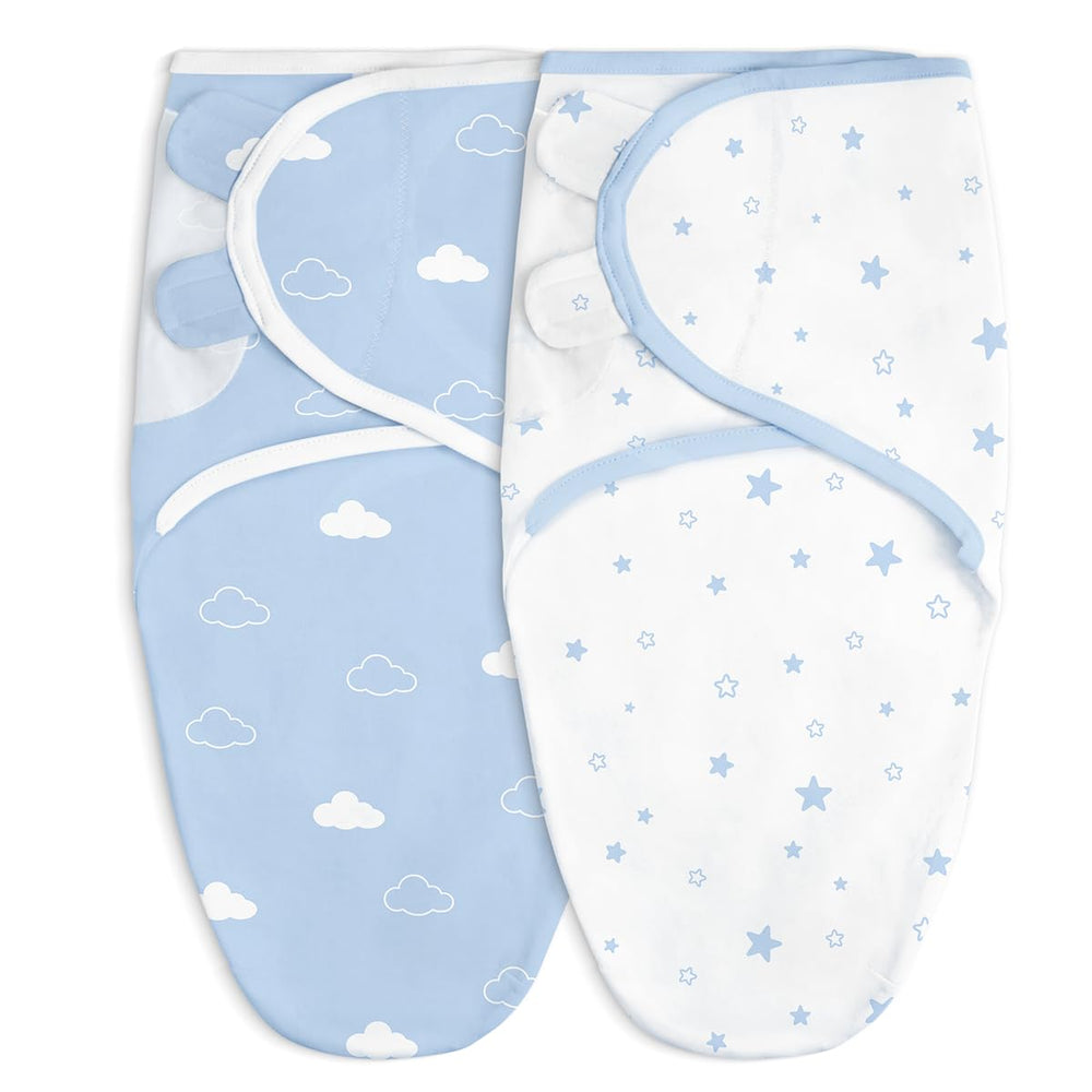 SANDJEST baby swaddle star-cloud pack 2 for secure newborn sleep