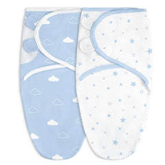 SANDJEST baby swaddle star-cloud pack 2 for secure newborn sleep