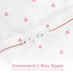 SANDJEST wearable blanket image highlights easy diaper changes without removing the blanket