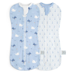 SandJEST baby swaddle with whale print for cozy sleep routine