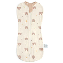 SANDJEST bear-design swaddle with zipper for secure sleep