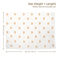 SANDJEST Bear Baby Blanket 30x40 inches ideal for crib.